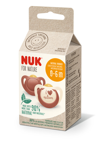 NUK for Nature -nukke lateksi 0-6m Punainen