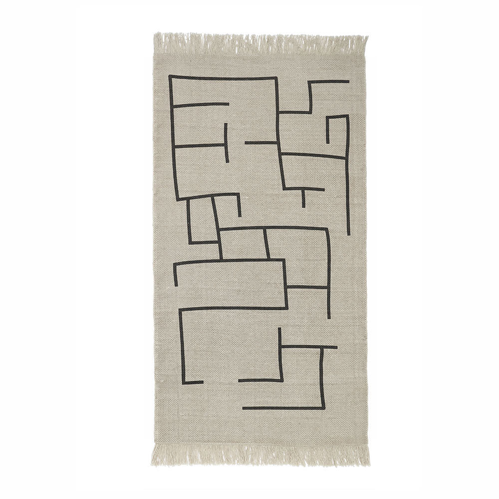 Kids Concept Matto geometrinen harmaa 90x130 cm 