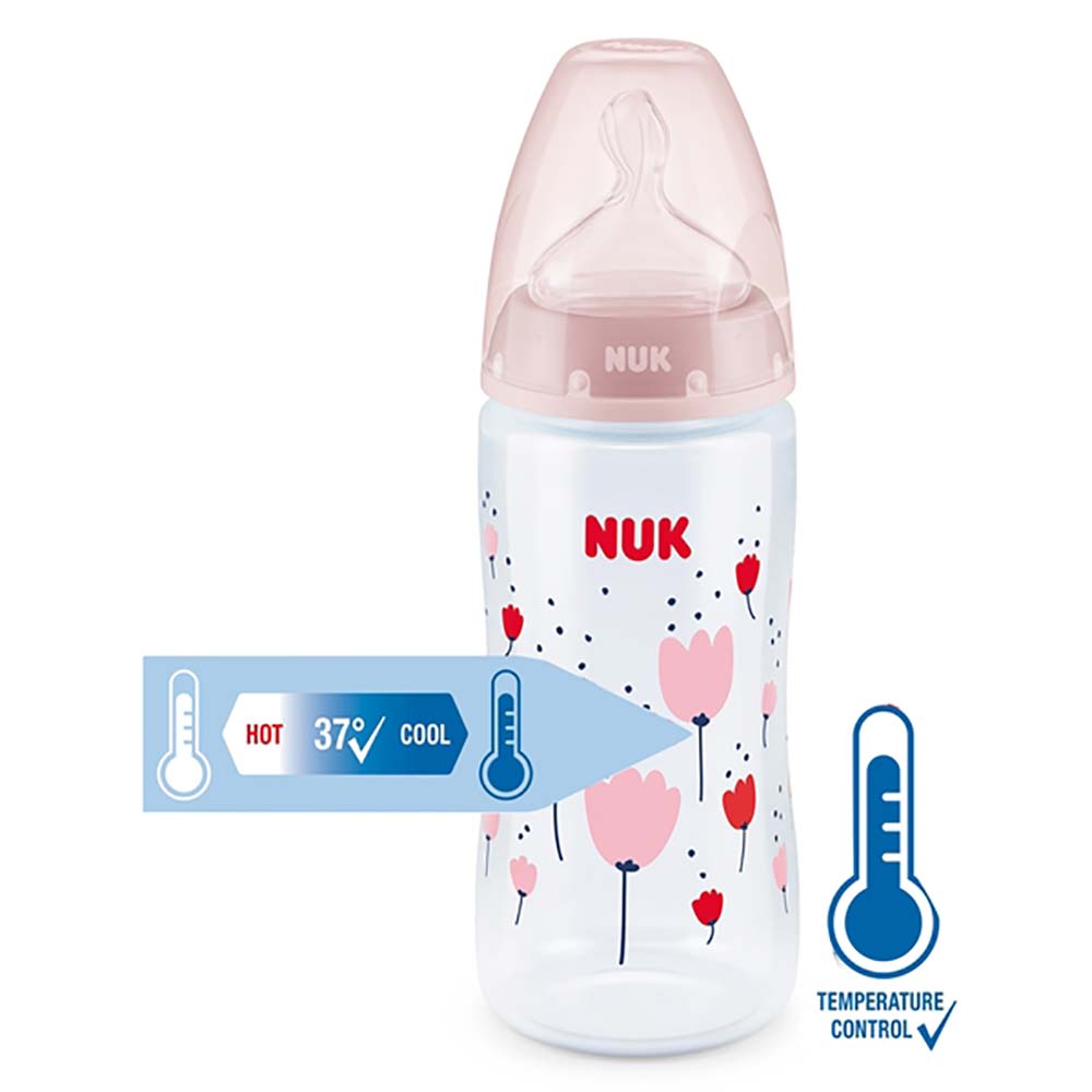 NUK First Choice+ tuttipullo 300 ml Vaaleanpunainen