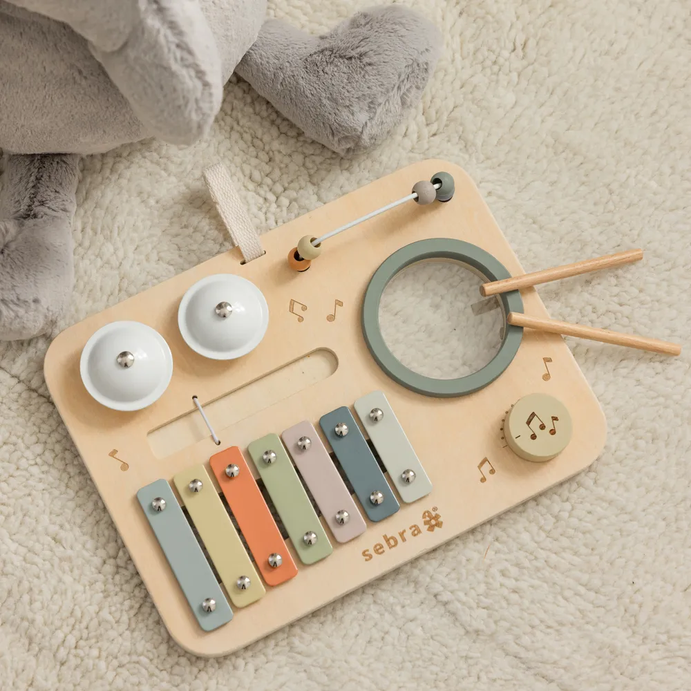 Sebra musiikkiaktiviteettipaneeli puuta