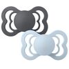 Ruokalaput Napp 2-Pack Supreme 6-18m Silikoni Rauta/vauvan sininen