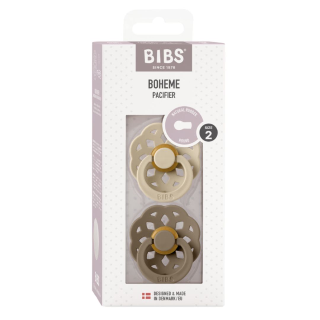 BIBS pöytäliina Boheme 2-pack 6-18m Vanilja/Tumma tammi