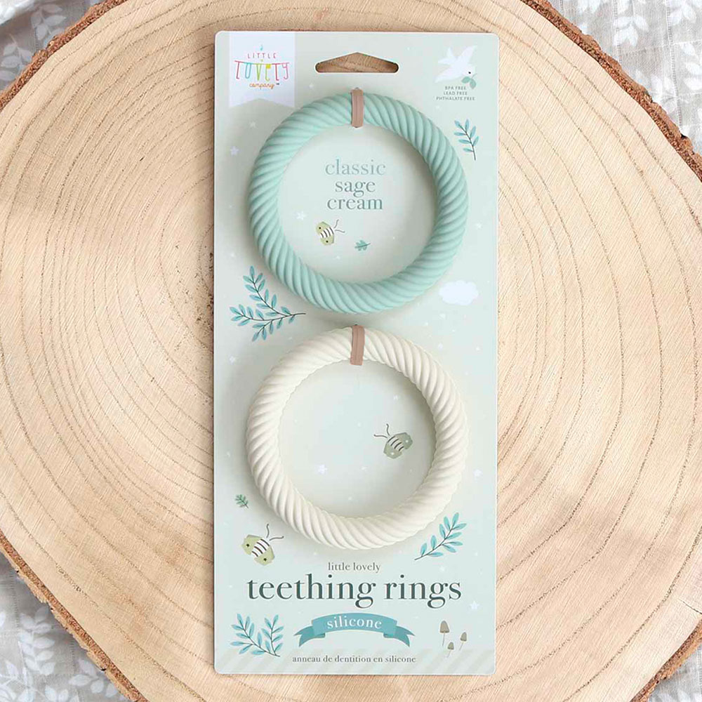 A Little Lovely Company silikoni teetether Classic Sage Cream -lastenlasten purukumi