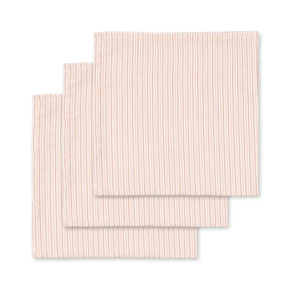 Konges Sløjd Musliiniliinat 3-pack GOTS Stripie Petite Rose