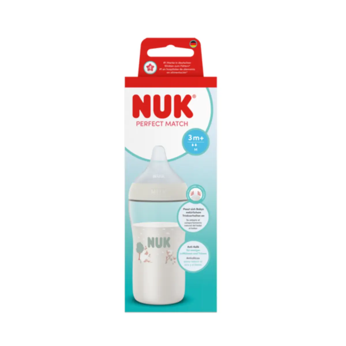 NUK Perfect Match -pullo 260 ml, lammas, 3 kk+