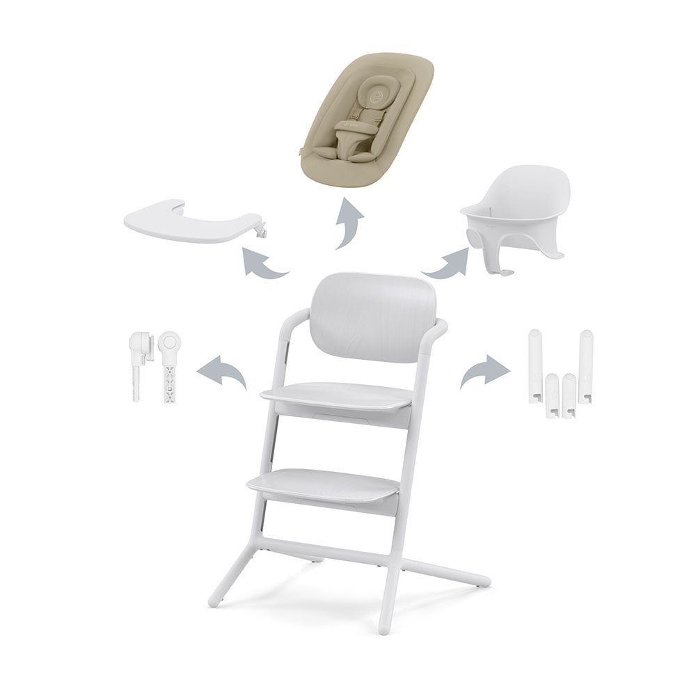 Cybex Lemo syöttötuoli 4In1 Set All White (valkoinen) 