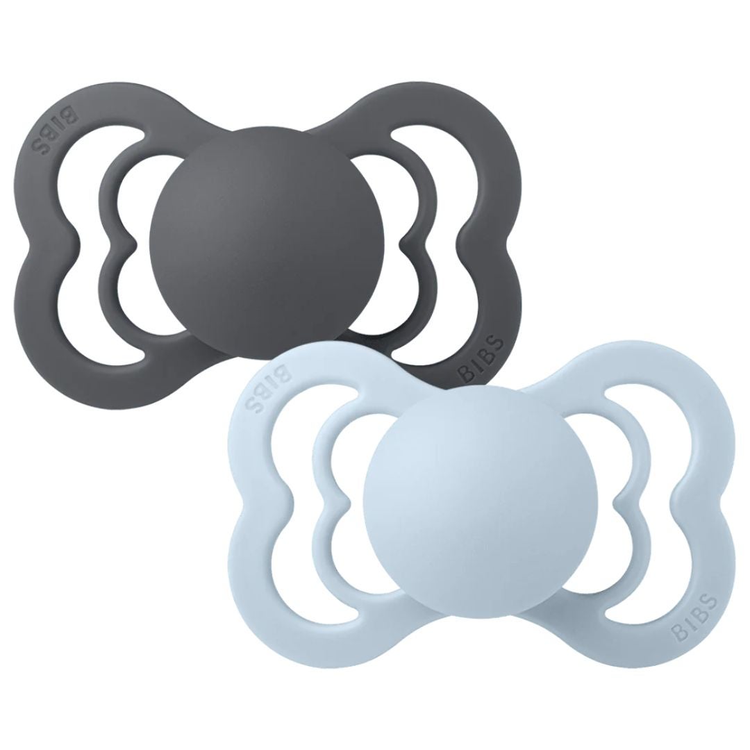 Liinalaput Napp 2-pack Supreme 0-6m Silikoni Rauta/Babyblue (sininen)