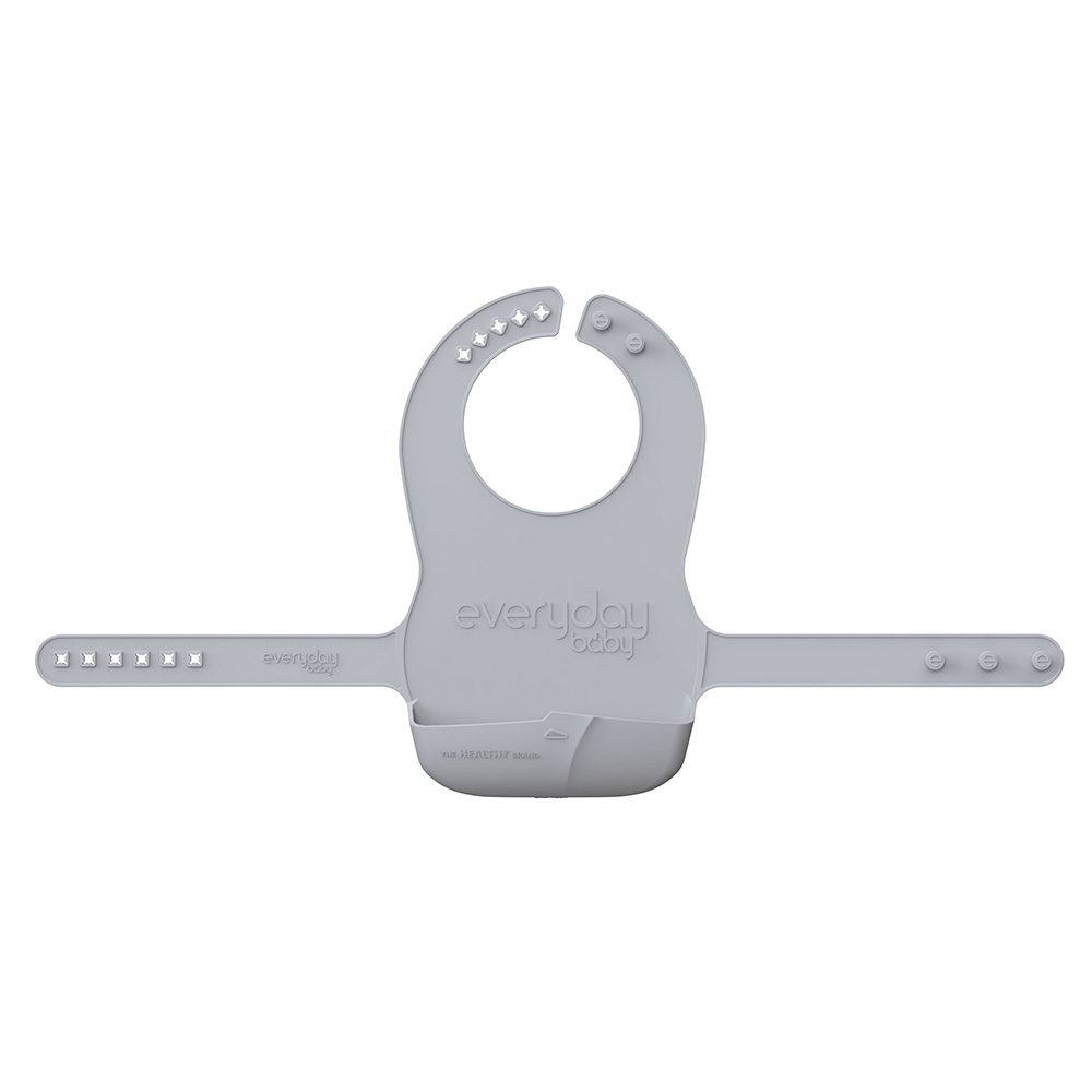  Everyday Baby silikoni ruokalappu Quiet Grey