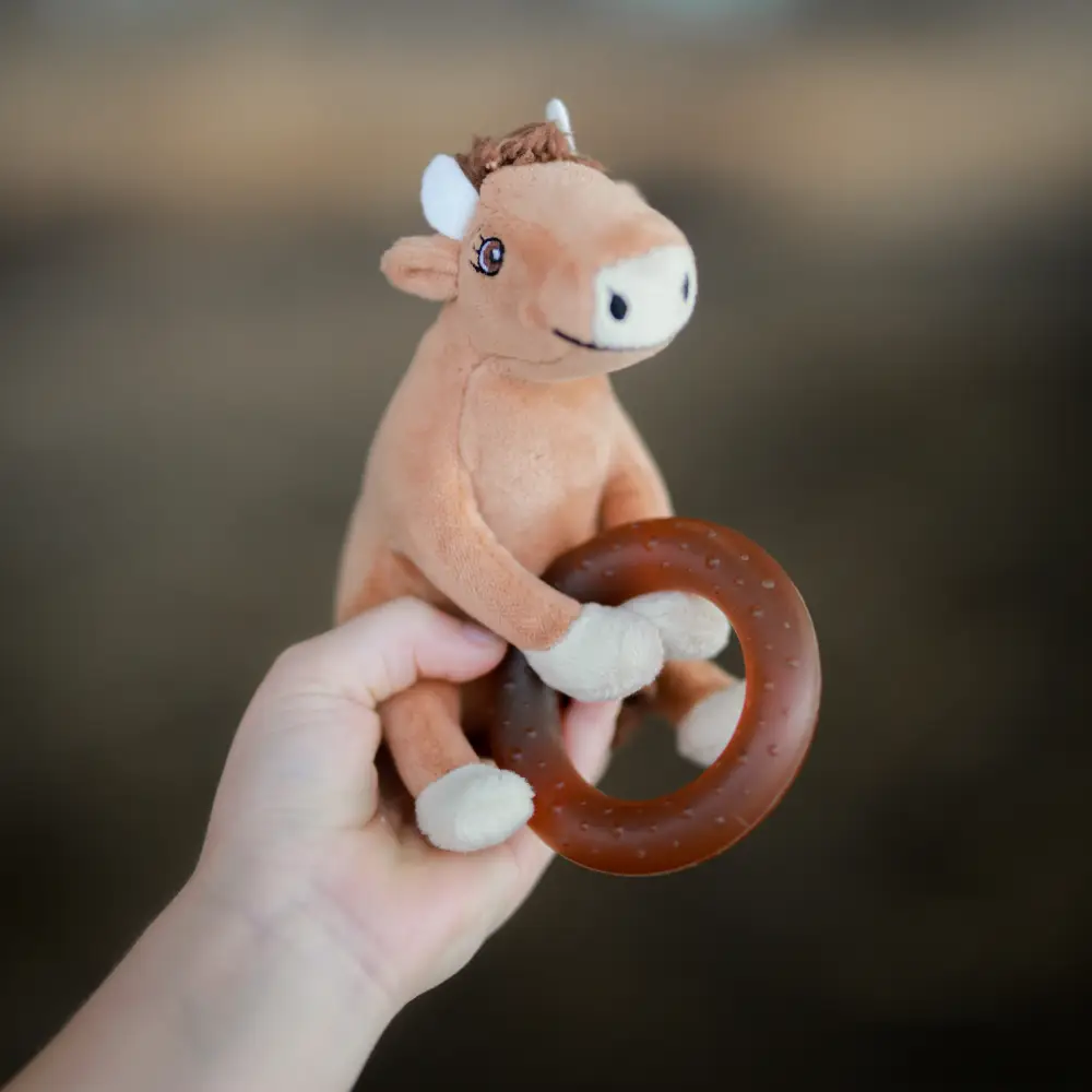 Rätt start Mamma Mu -hampaiden puhkeamislelu luonnonkumirenkaalla