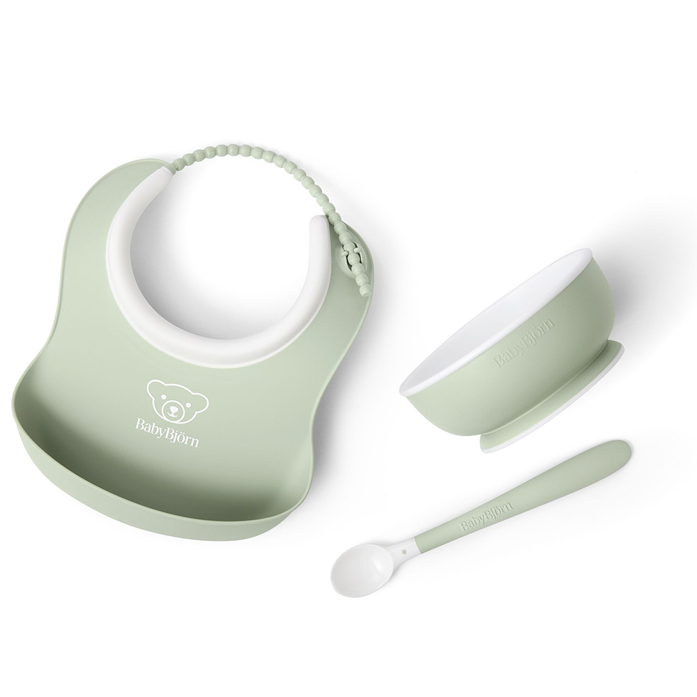 Babybjörn lasten illallissarja 3 kpl Powder Green
