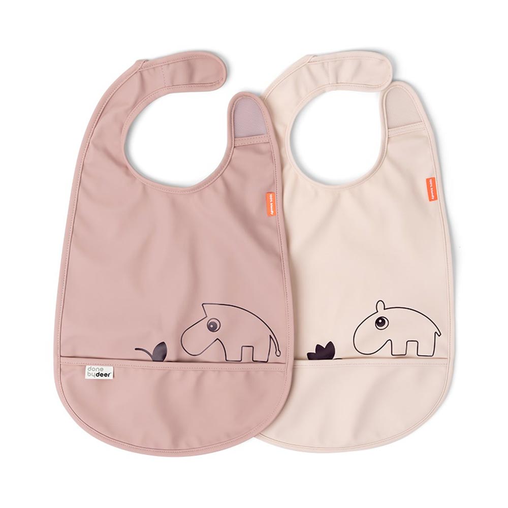 Done by Deer bib 2-pack Deer friends Powder -jauhe