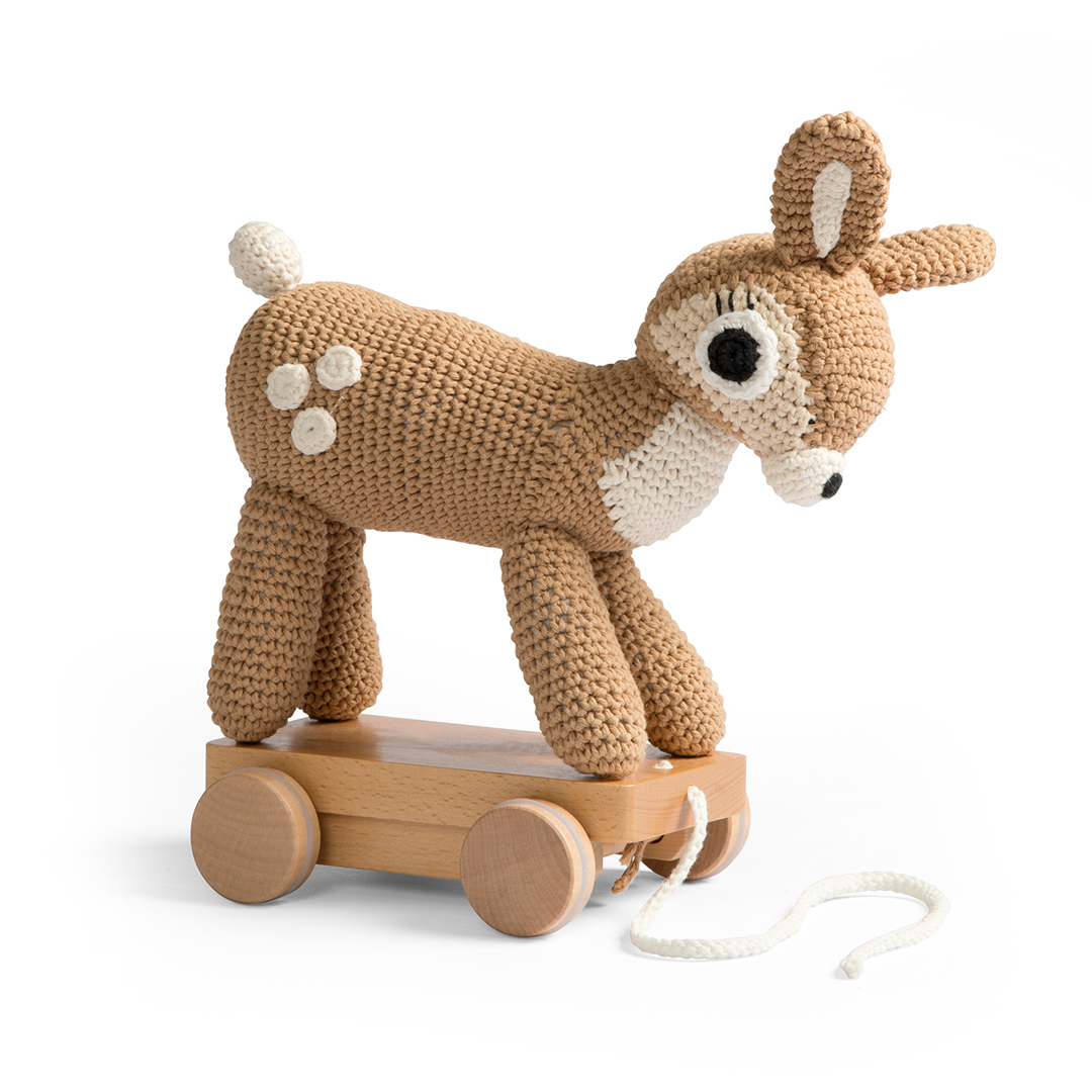 Sebra Dixi The Deer Vetolelu virkattu, vaaleanruskea
