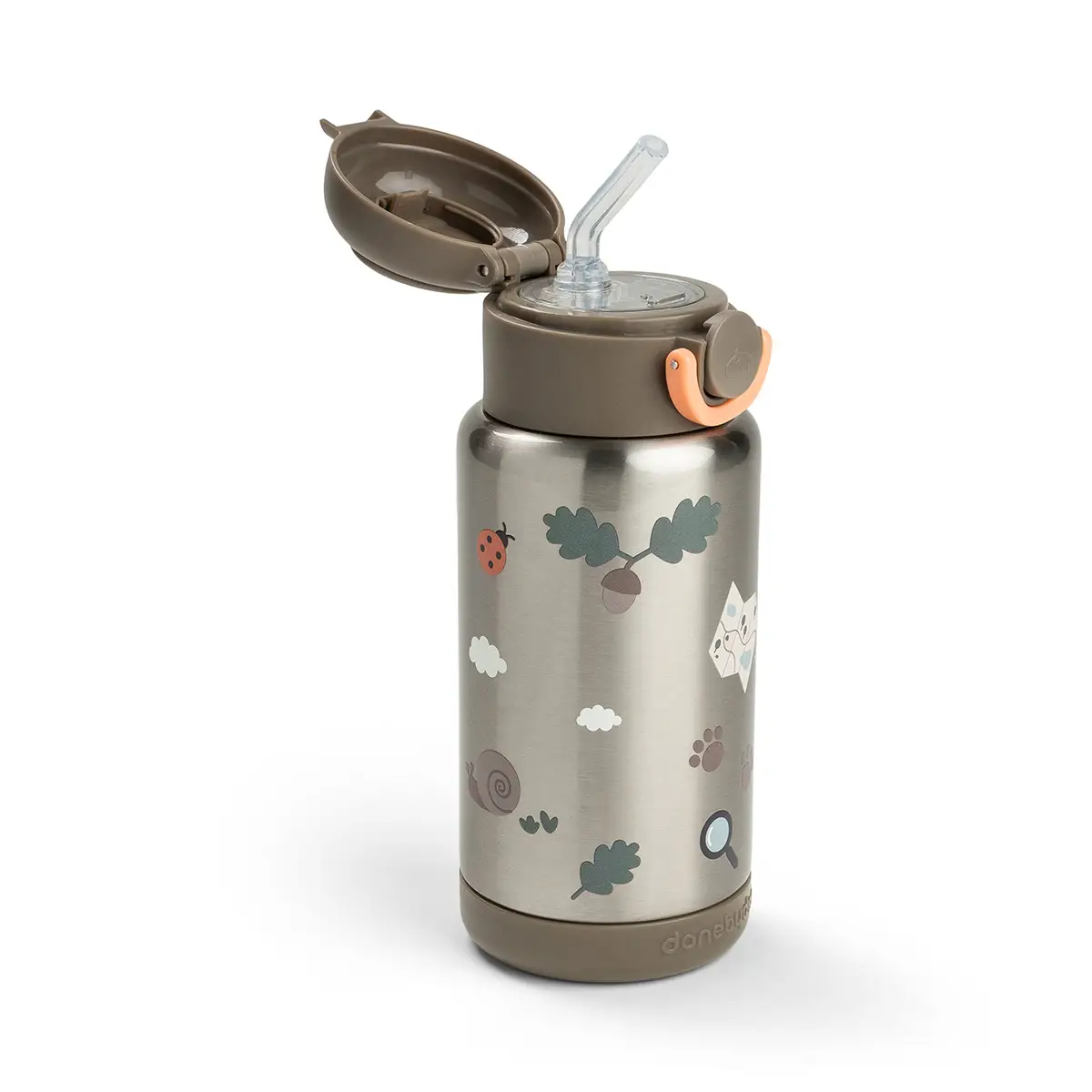 Done by Deer -eristetty juomapullo pillillä Tiny Trails Sand, 340 ml