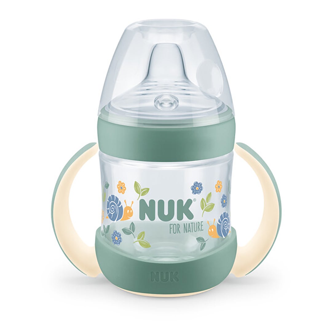 NUK for Nature Learner-pullo silikonia Vihreä 6m