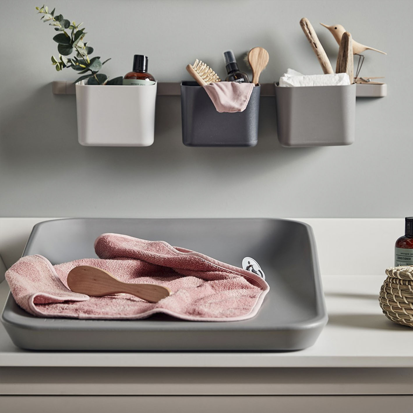 Leander Storage 3-pack Pitkä Dusty harmaa