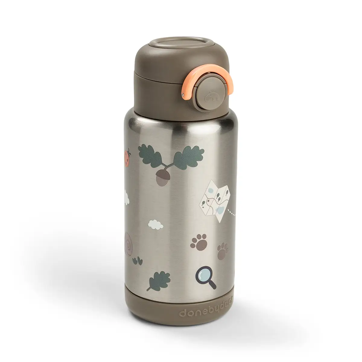 Done by Deer -eristetty juomapullo pillillä Tiny Trails Sand, 340 ml