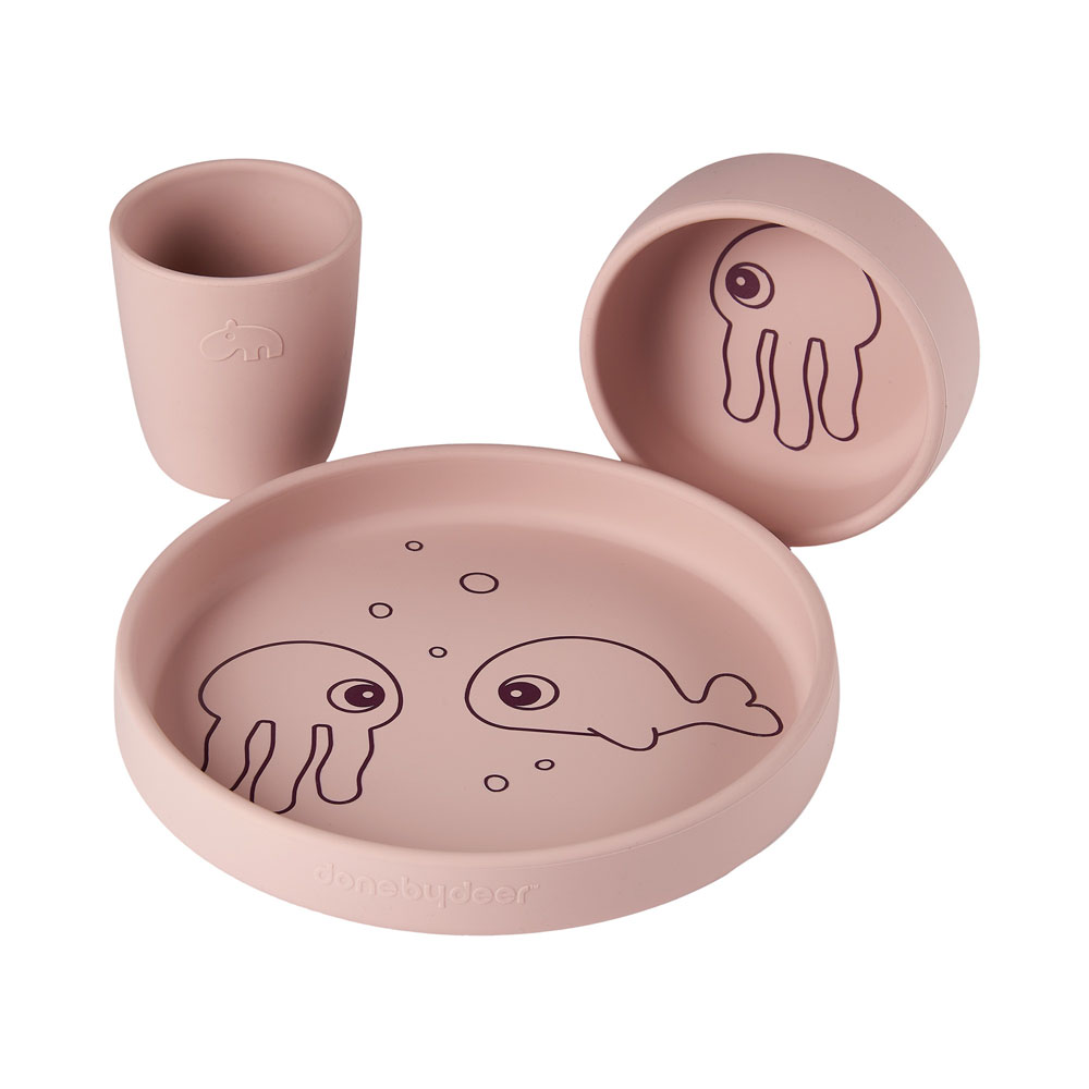 Done by Deer Dinner Set Sea Friends Silicone Powder
