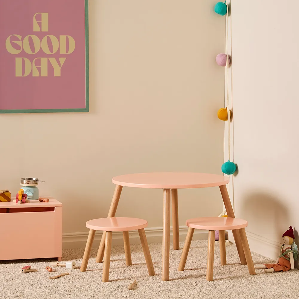 Kids Concept Pöytä ja jakkarat aprikoosi