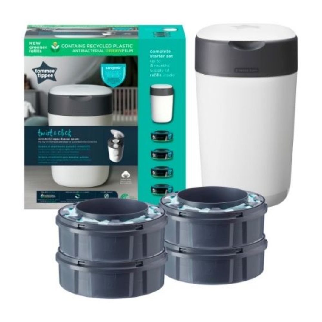 Tommee Tippee Twist &amp; Click -vaippasanko, sis. 4-packin täydennyspakkaus