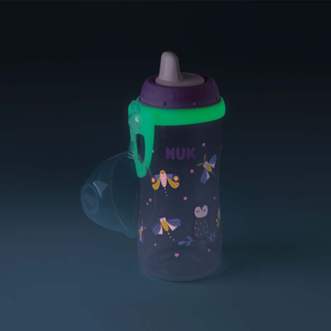 NUK Kiddy tuttipullo Glow in the dark 12 m