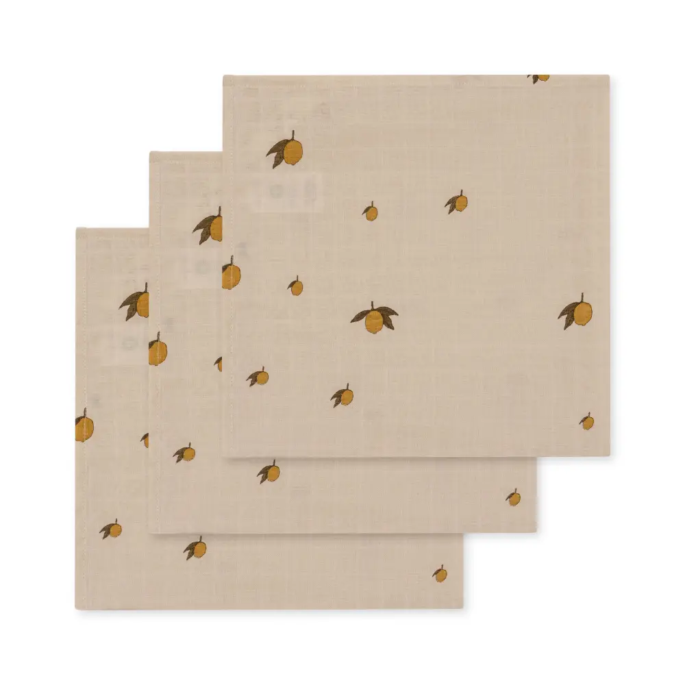 Konges Sløjd Musliiniliinat 3 kpl GOTS Lemon