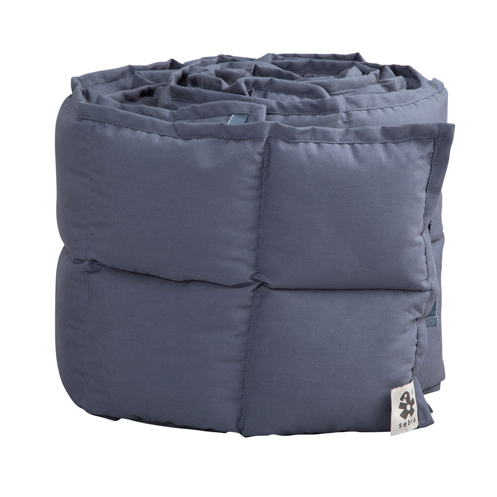 Sebra pinnasängyn puskuri Vauvan puskuri Kapok nordic blue