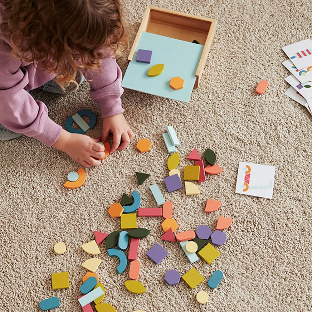 Lapset käsite Puzzle laatikko mosaiikki