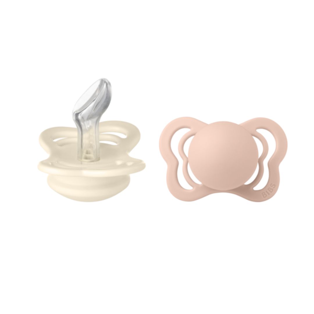 BIBS dummy Couture 2-pack silikoni 0-6m Ivory/Blush (norsunluu/poskipuna)