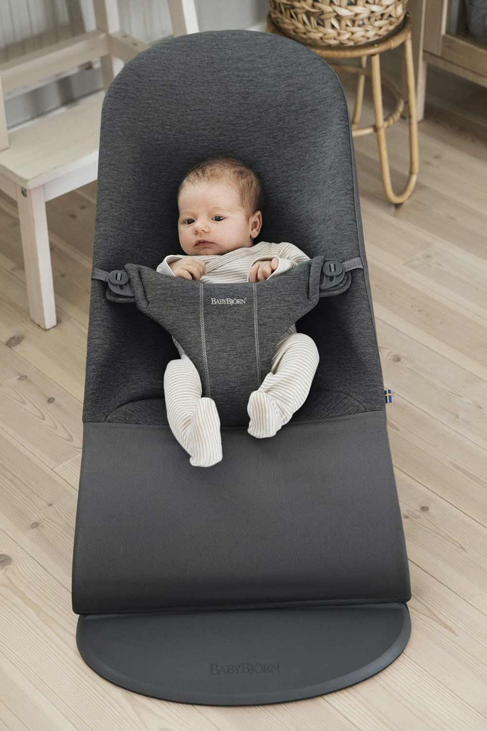 Babybjörn Babysitter Bliss 3D Jersey Musta Harmaa