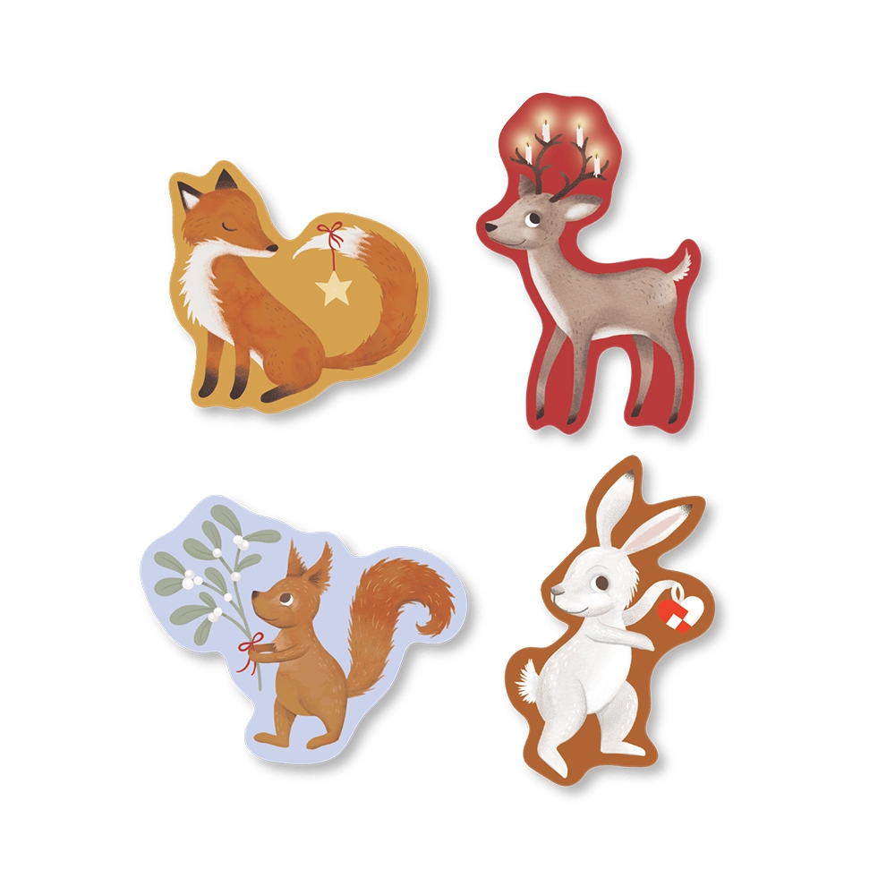 Filibabba 4 palapelin setti Wonderful Winter Forest friends