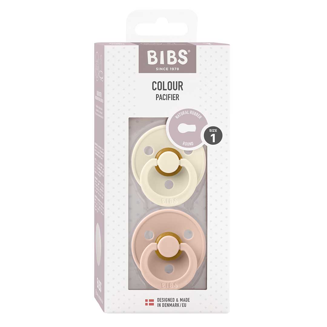 BIBS-nukke 2-pack 0-6m Ivory/Blush (norsunluu/puna)