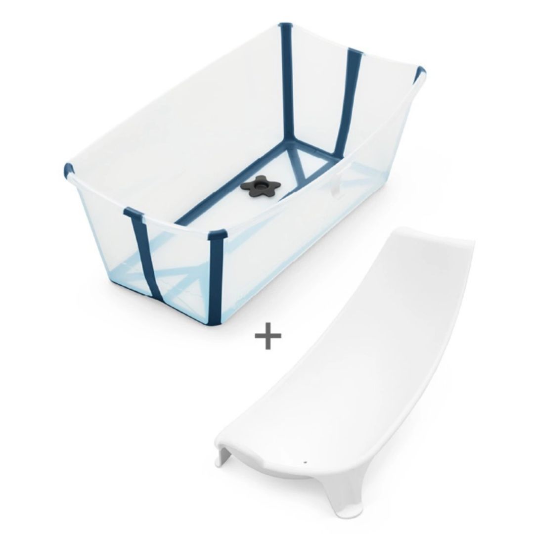 Stokke kylpyamme Flexi Bath X-Large kylpyammeen tuki Transparent Blue (läpinäkyvä sininen)