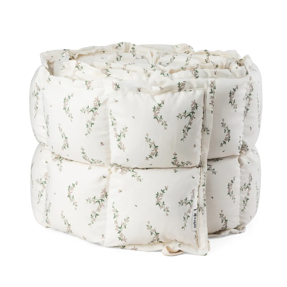 Sebra pinnasängyn reunapehmuste Kapok Powder blossom