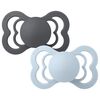 Liinalaput Napp 2-pack Supreme 0-6m Silikoni Rauta/Babyblue (sininen)