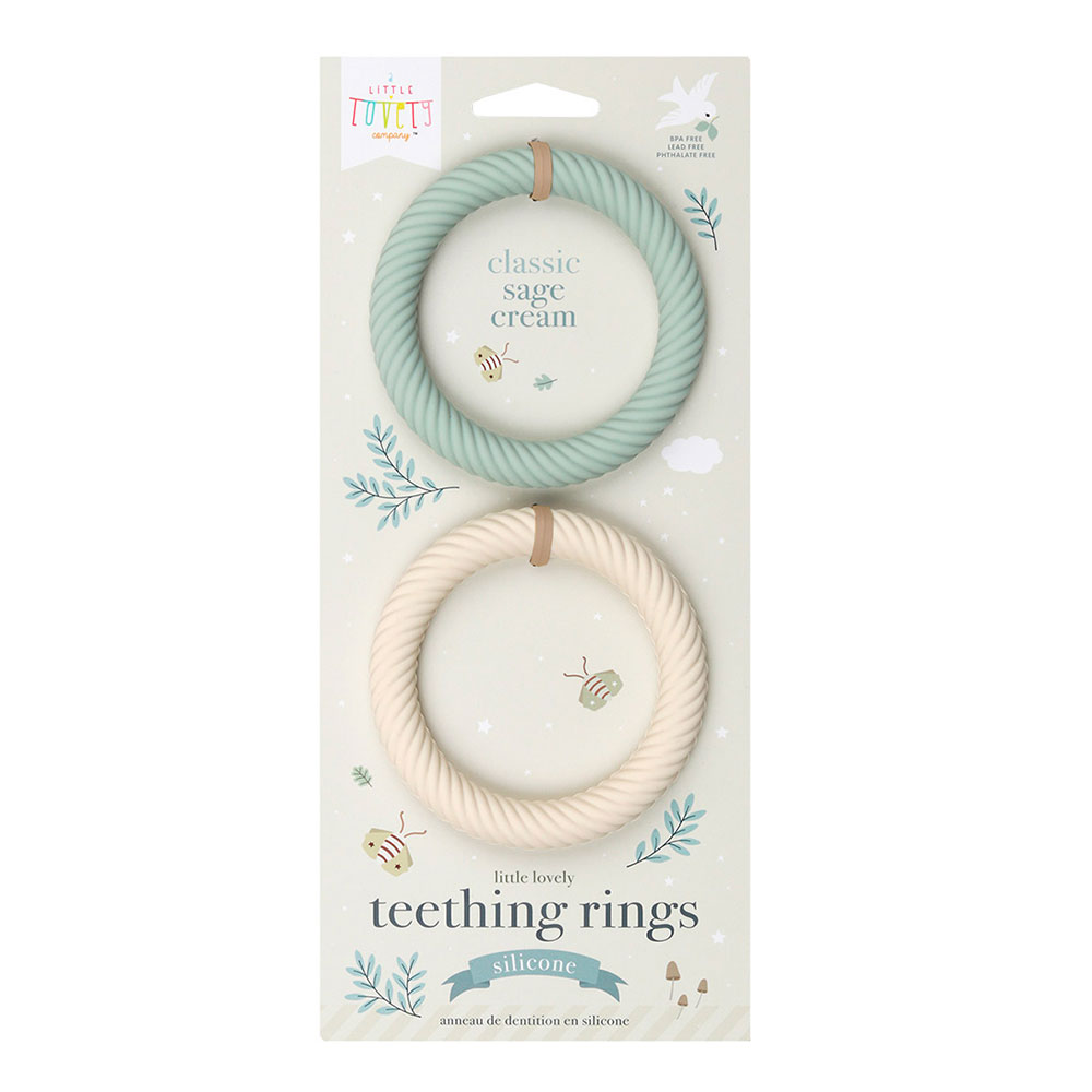 A Little Lovely Company silikoni teetether Classic Sage Cream -lastenlasten purukumi