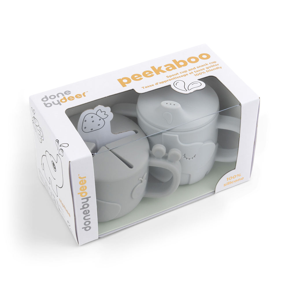 Done by Deer Peekaboo muki/välipalasett Deer friends Grey