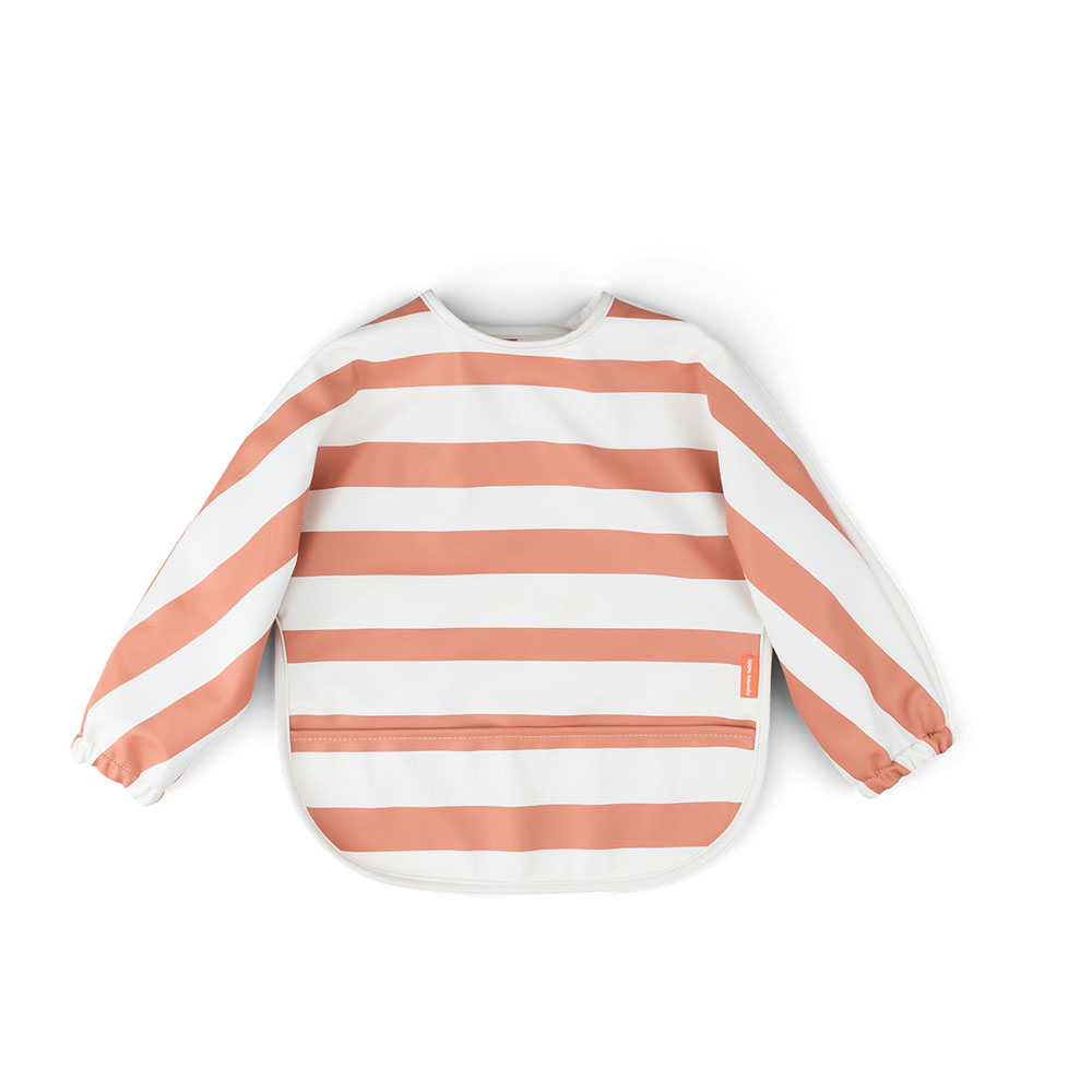 Done by Deer ruokalappu hihoilla Stripes Papaya