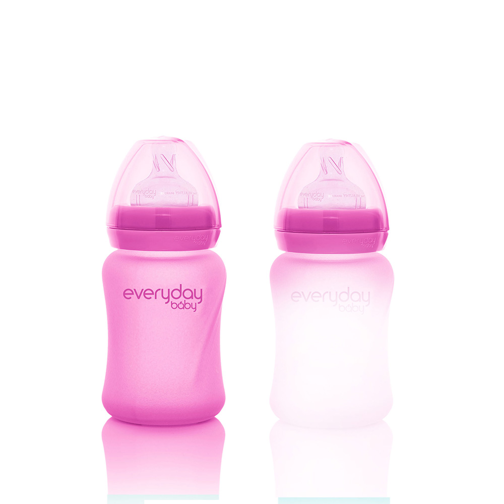 Vauvan jokapäiväinen lämmön tunnistava tuttipullo - 150ml Cerise pinkki