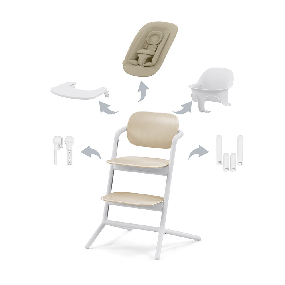 Cybex LEMO syöttötuoli 4in1 Sand Valkoinen 