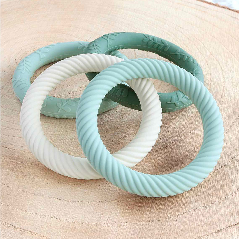 A Little Lovely Company silikoni teetether Classic Sage Cream -lastenlasten purukumi