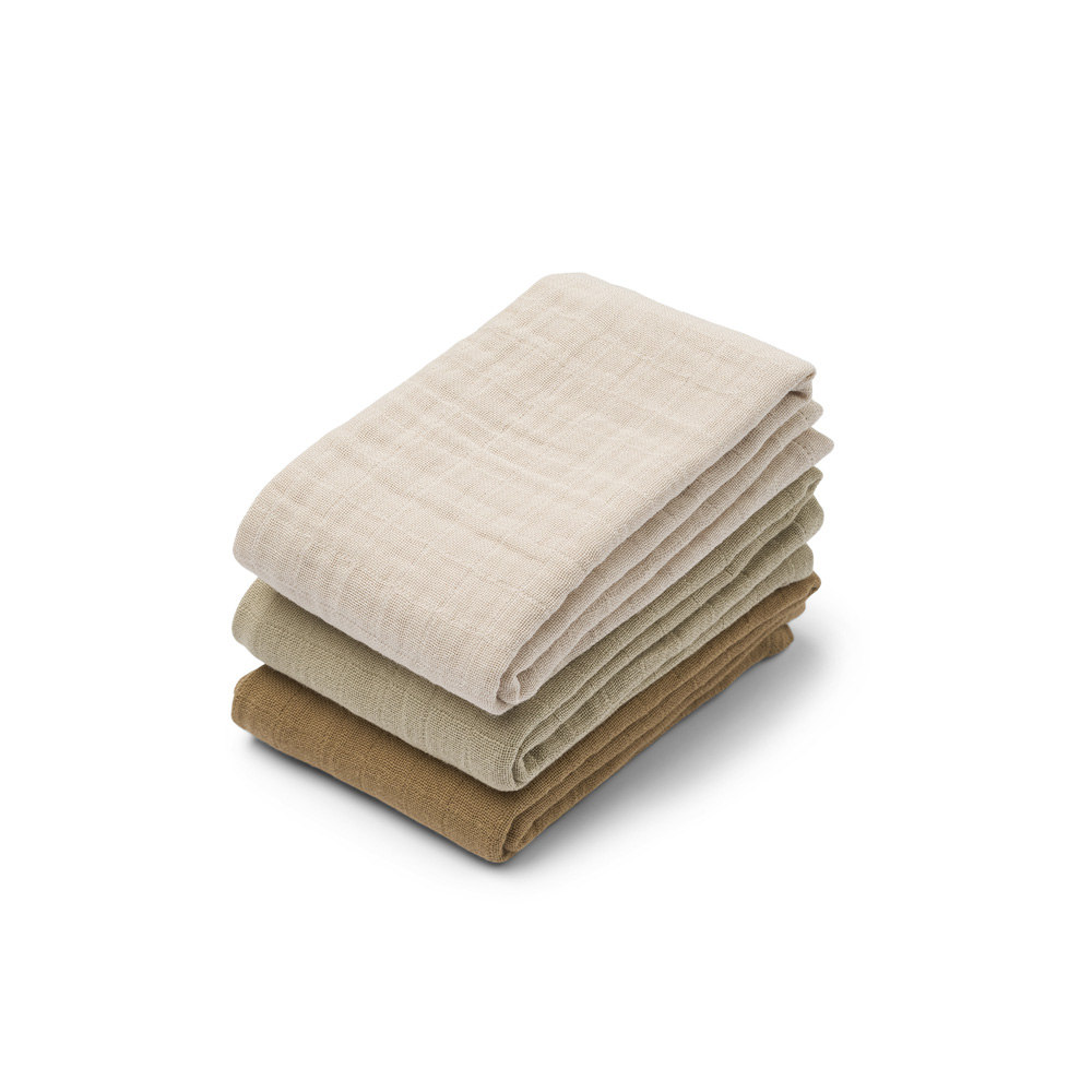 Liewood Lewis Muslin Cloth 3-Pack Sandy mix