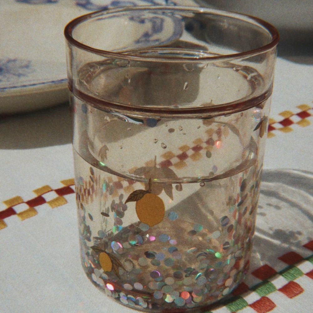 Konges Sløjd 2 Pack Glitter Cups Lemon- One Size