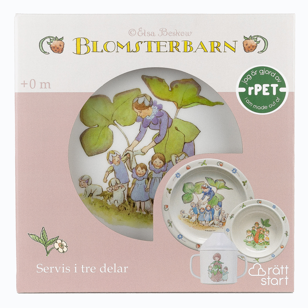 Rätt Start Elsa Beskow Flower Child, Lasten astiasto, 3 kpl