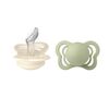 BIBS tutti Couture 2-pack silikoni 0-6m Ivory/Sage, norsunluu/salviaa