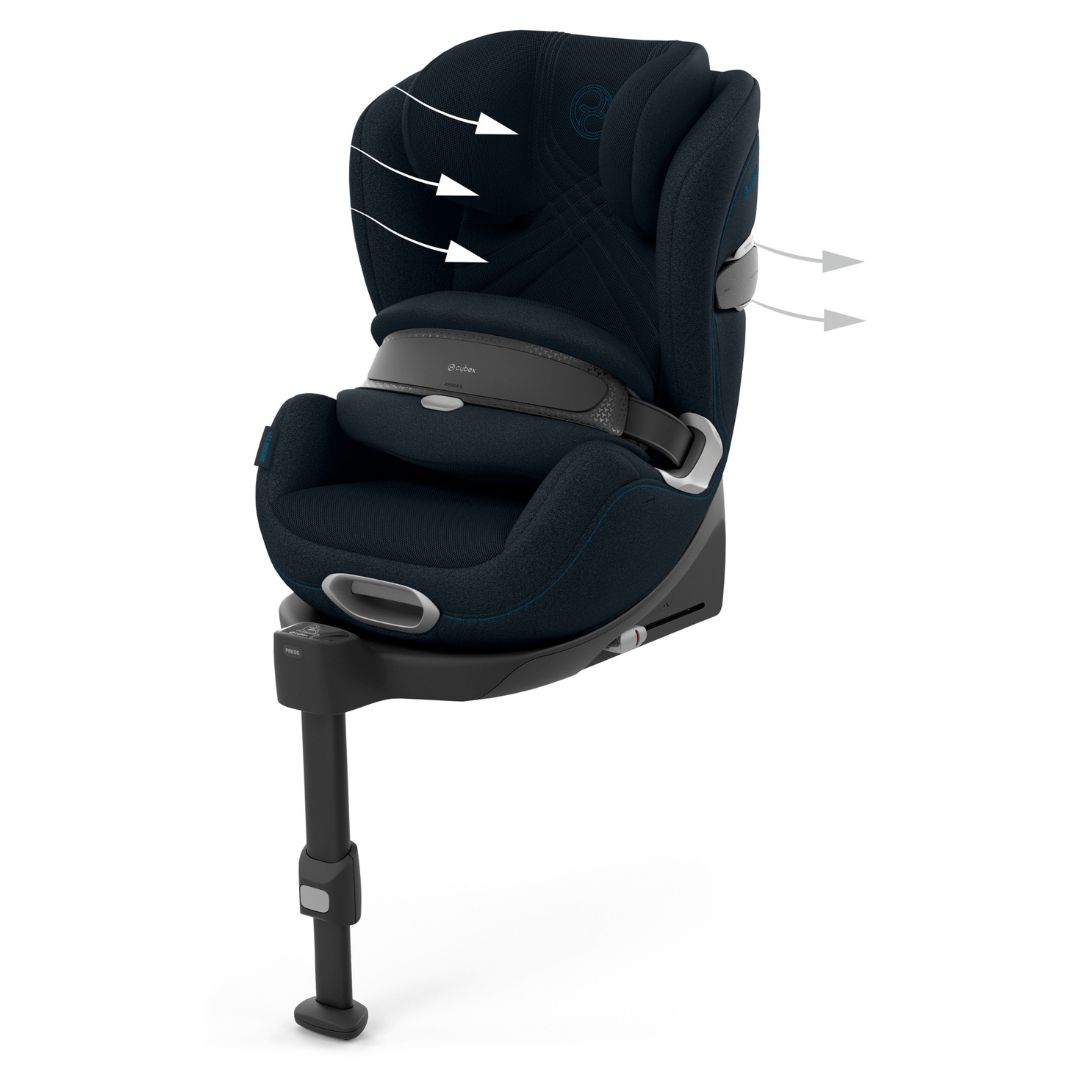 Cybex Anoris T2 -autonistuin ja turvatyyny i-size Plus Nautical Blue -merenkulun sininen väri