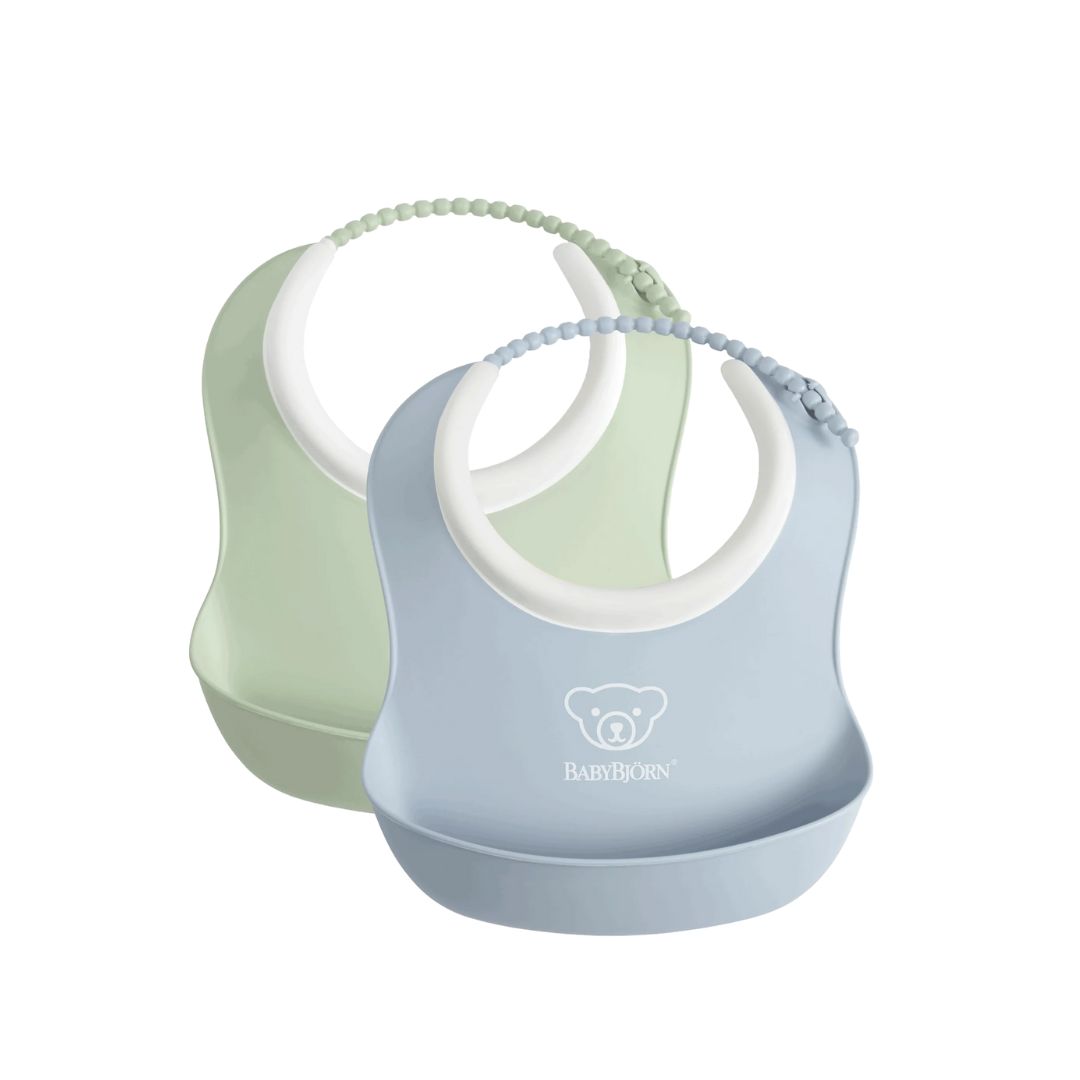 BabyBjörn Pieni ruokalappu 2-pakkaus Powder Green/Powder Blue