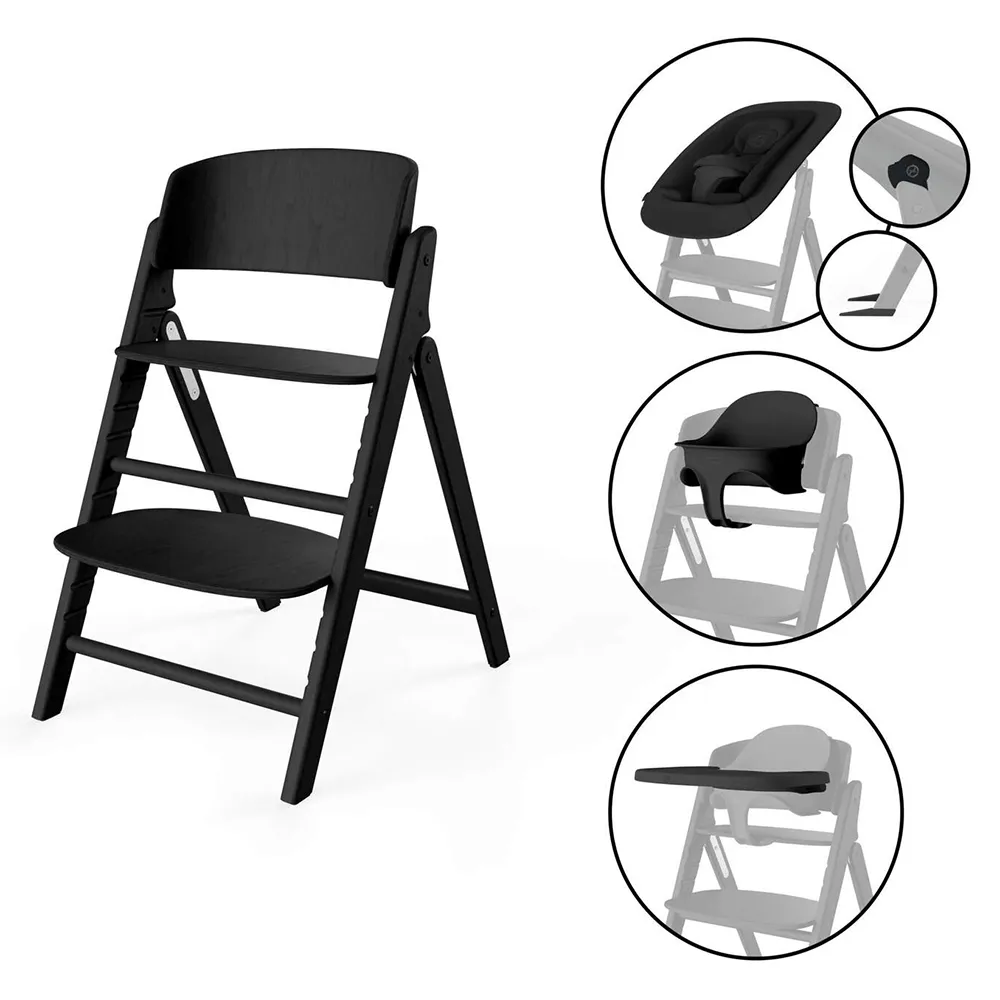 Cybex Click & Fold Ruokailutuoli 4-in-1 Stunning Black