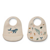 Liewood Tilda Printed Bib 2-Pack meriolento / Sandy 1032