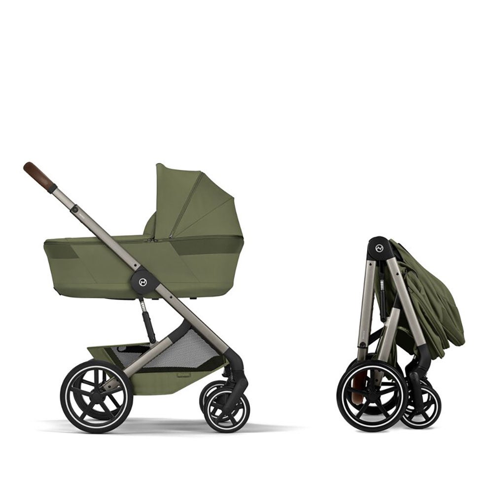 Cybex Balios S Lux TPE, sis. kokoontaitettavan vaunukopan Moss Green