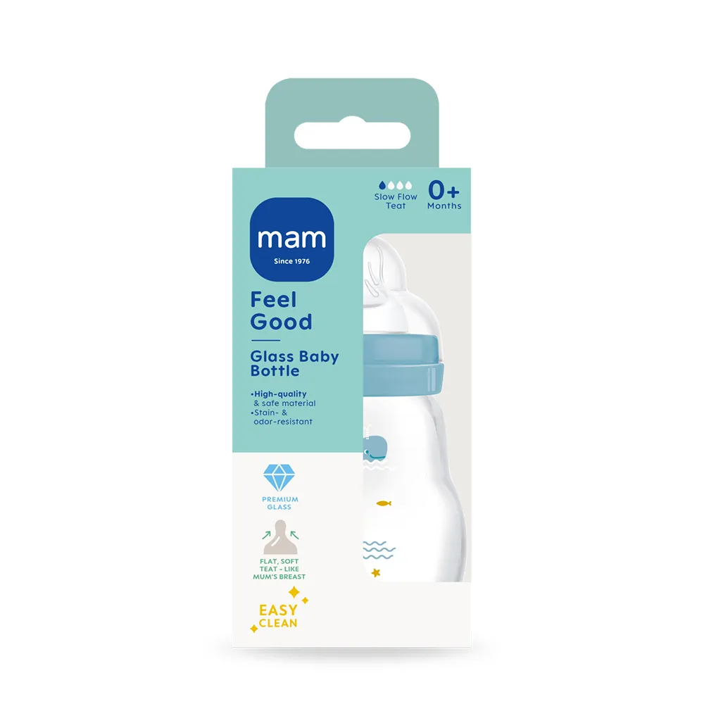 MAM Feel Good Lasipullo 170 ml Sekoitettu väri 1kpl